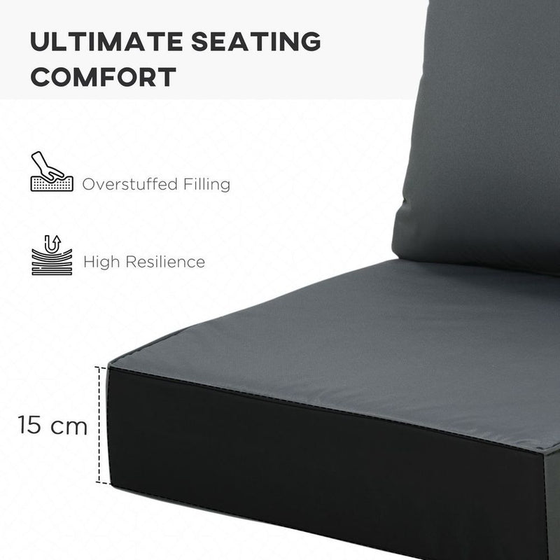 Outsunny Deep Seat Cushion Set - Grey, Removable/Washable Covers