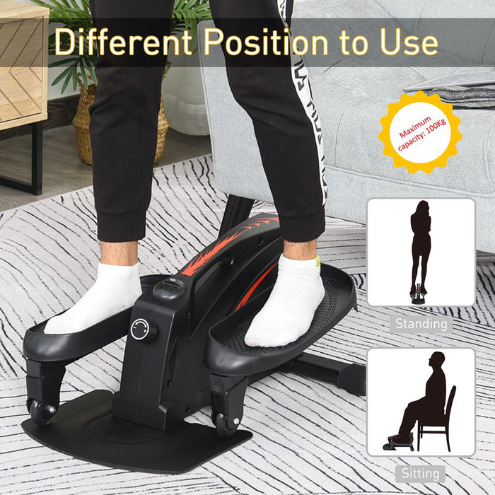 Compact Mini Elliptical Bike LCD Monitor Adjustable Resistance HOMCOM