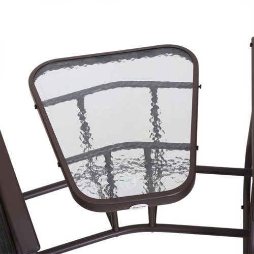 Double Glider Rocking Chairs Garden Table High Back Conversation Duo Set