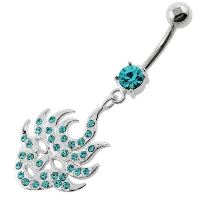 Multi Jeweled Burning Mask Belly Button Ring