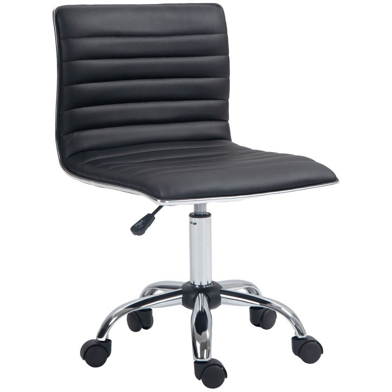 HOMCOM Armless Mid-Back Office Chair - 360 Swivel, Adjustable, High-Quality Black