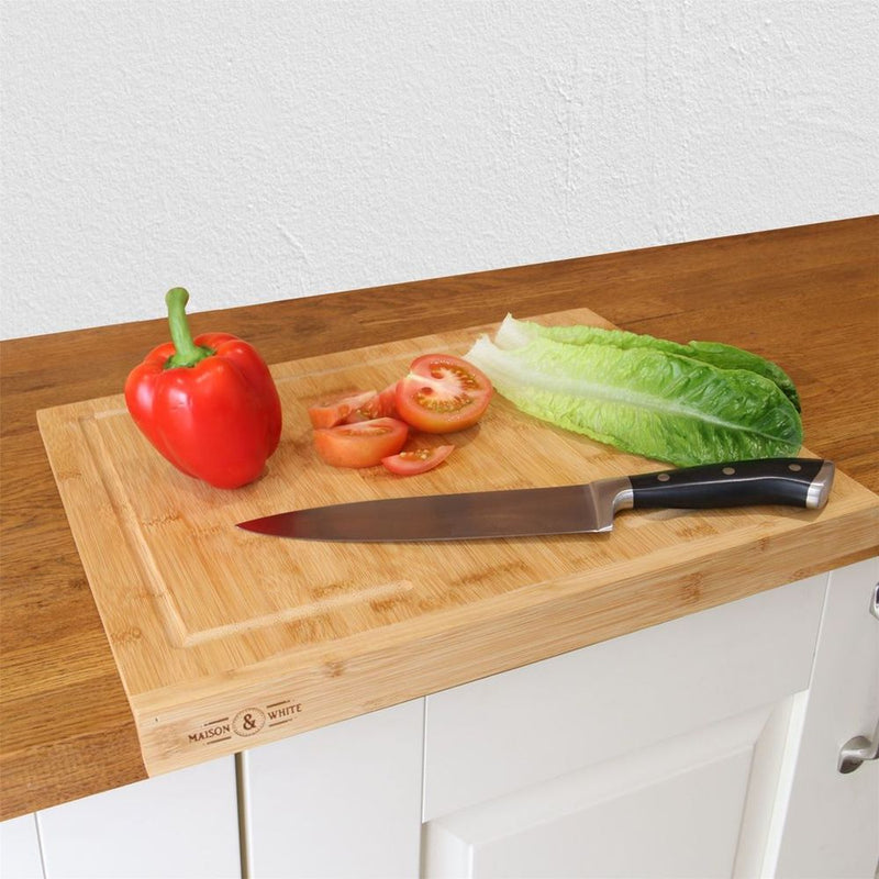 Bamboo Counter Edge Chopping Board | Anti-Slip & Durable | Maison & White