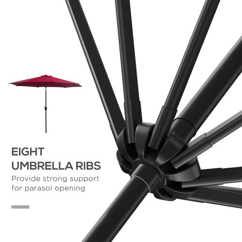 3m Umbrella, Tilt and CrankWine Red