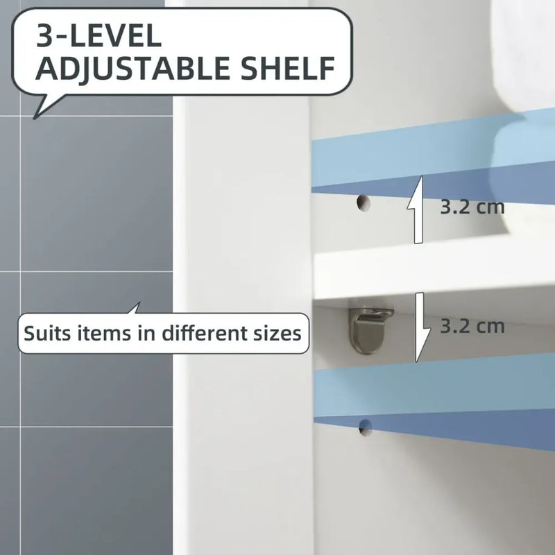 Double Door Bathroom Cabinet - Adjustable Shelf - White - High-Quality Storage Solution