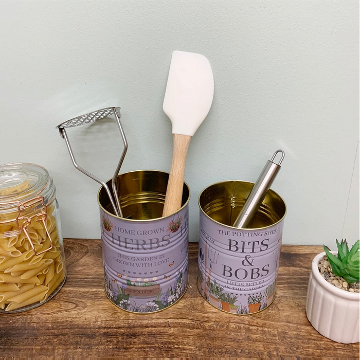 Potting Shed Storage Tins - Set of Two - Quality, Functional, Stylish - Perfect for Gardening & Storage