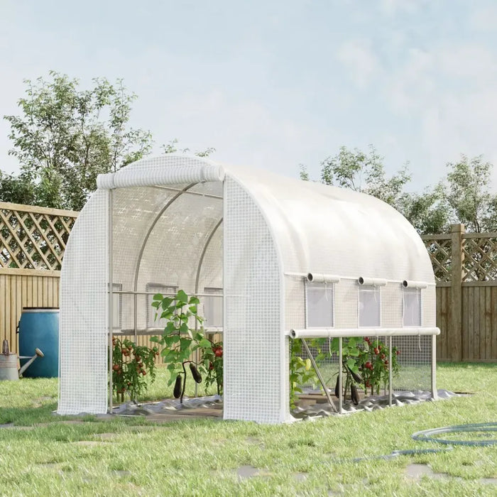 Spacious Outdoor Plant Greenhouse with Zippered Doors - High-Quality, Proficient Seller - White