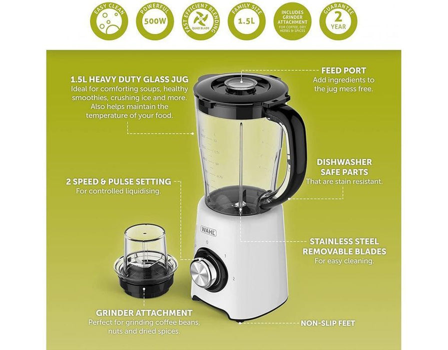 Wahl 500W Table Blender with Grinder - ZY122 - High Quality and Versatile Kitchen Appliance