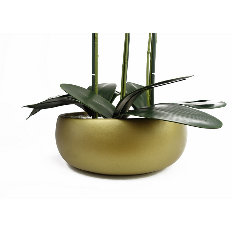 60cm Orchid Artificial White Gold Ceramic Planter