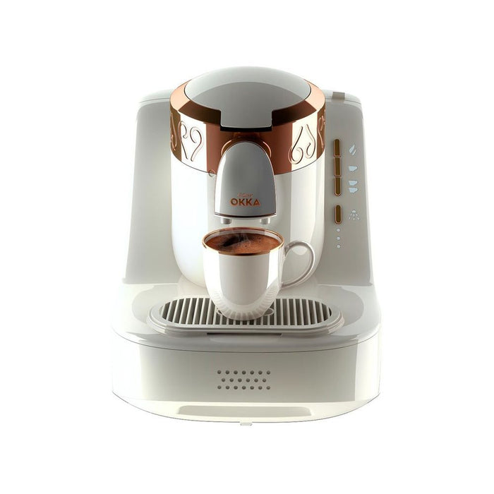 OKKA AUTOMATIC TURKISH COFFEE MACHINE - WHITE/COPPER