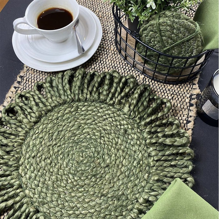 Premium Jute Star 36x36cm Olive Placemats - Set of 2