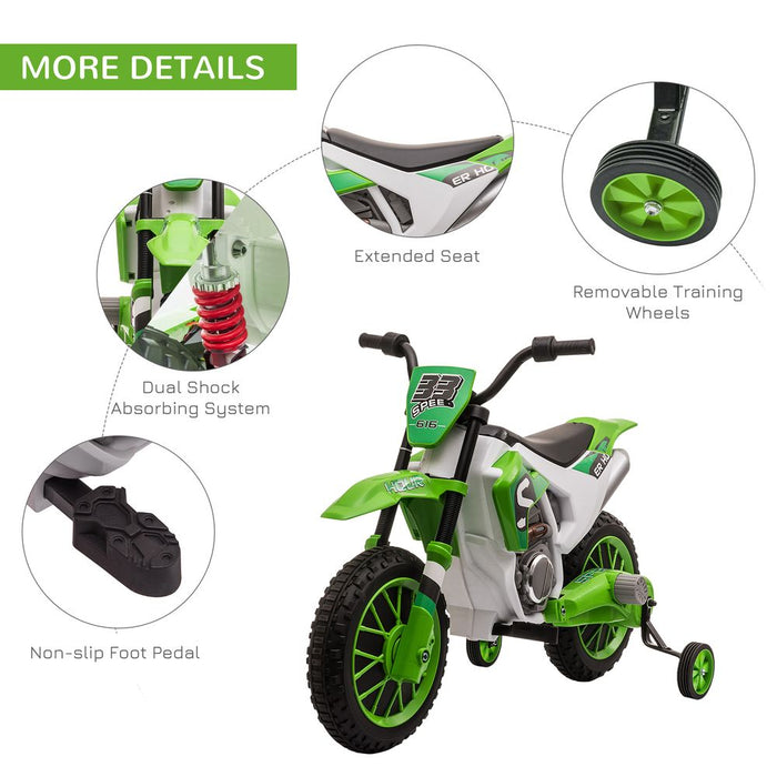 12V Kids Electric Motorbike Ride-On – Green