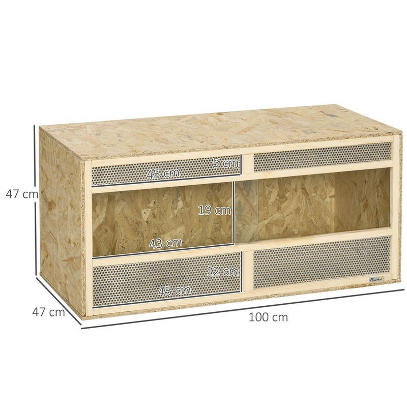 PawHut Reptile Terrarium, Climbing Pet Container w/ Transparent Sliding Doors