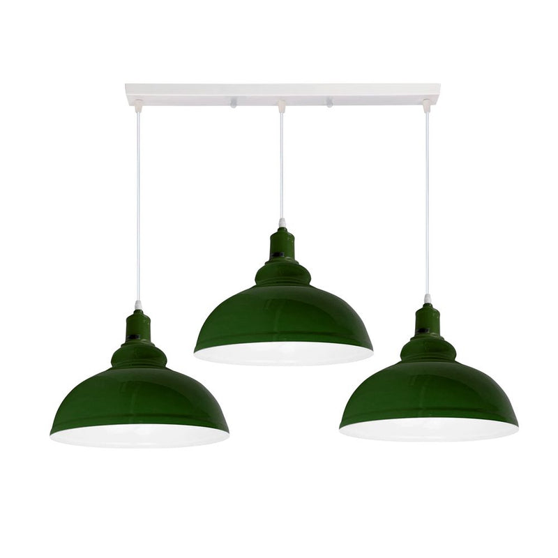 Industrial Vintage Loft Kitchen Bar 3 Lights Fittings Ceiling Curvy Metal E27