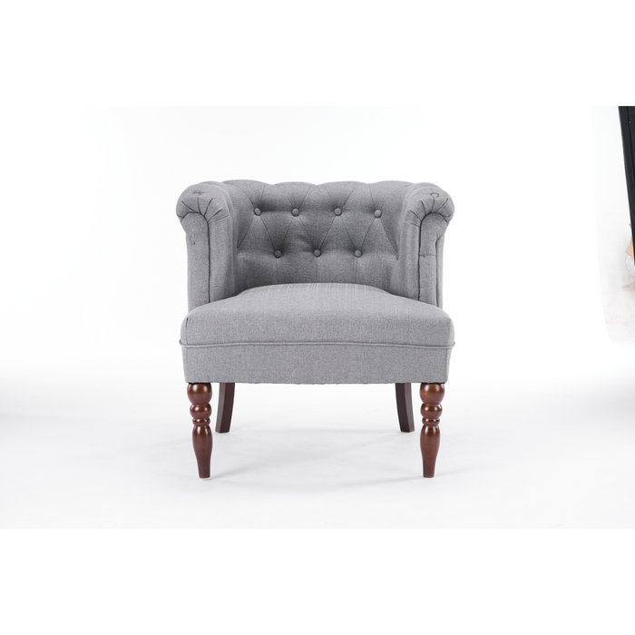 Premium 77CM Grey Linen Arm Chair - Professional Quality for Home & Office