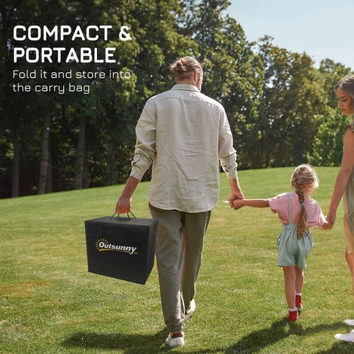 Reversible Outdoor Rug W/ Carry Bag for RV Camping Beach, 182 x 274 cm, Grey