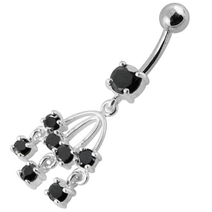 Fancy  chandeliers Dangling Curved Bar Belly Ring