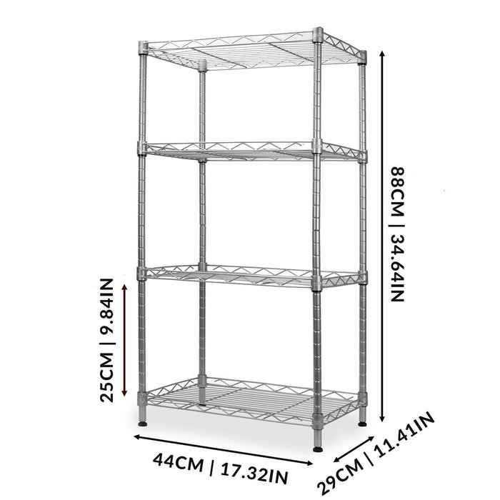 4 Tier Shelving Unit | M&W - Durable, Adjustable & Stylish | Perfect for Home Organization | 2 Year Warranty