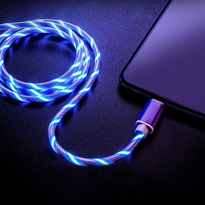 Vybe Gaming Light Up Charging Cable - 3M - Type-C - Blue - Compatible with Xbox, PlayStation, and More