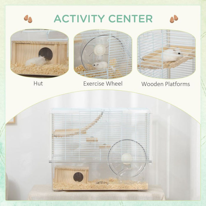 PawHut Hamster Cage - Spacious w/ Deep Bottom, Ramp, Exercise Wheel - Perfect for All Small Pets. Quality & Detail-Oriented Seller