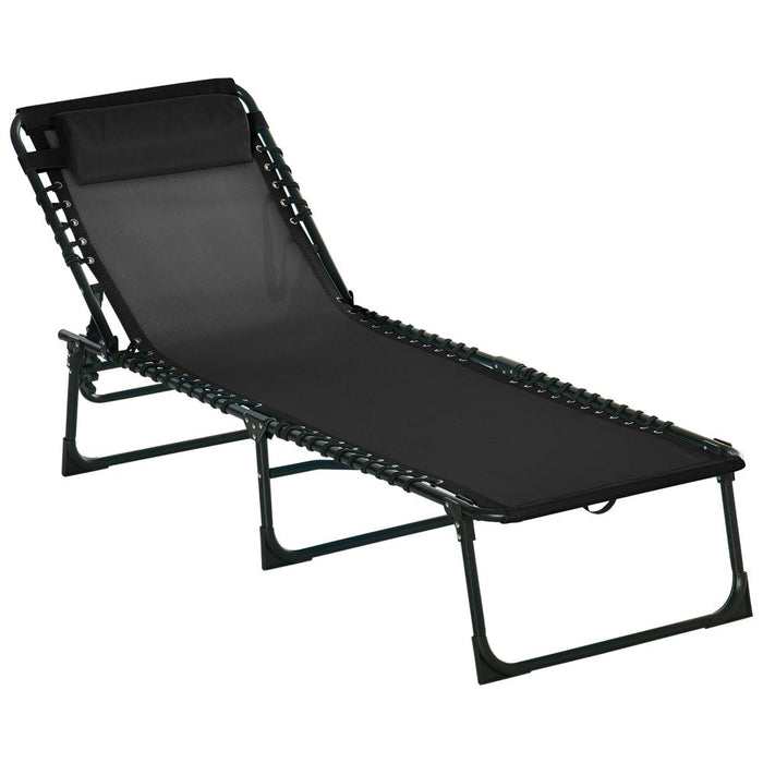 Ultimate Outdoor Relaxation: Reclining Sun Lounger Bed, Foldable & Portable - Premium Quality Furniture