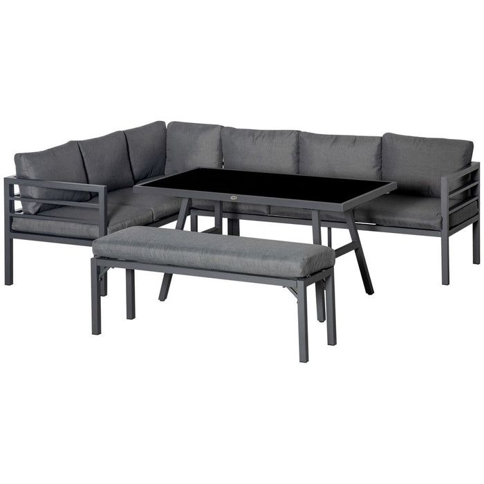 Premium 8-Seater Aluminium Garden Dining Set with Cushions