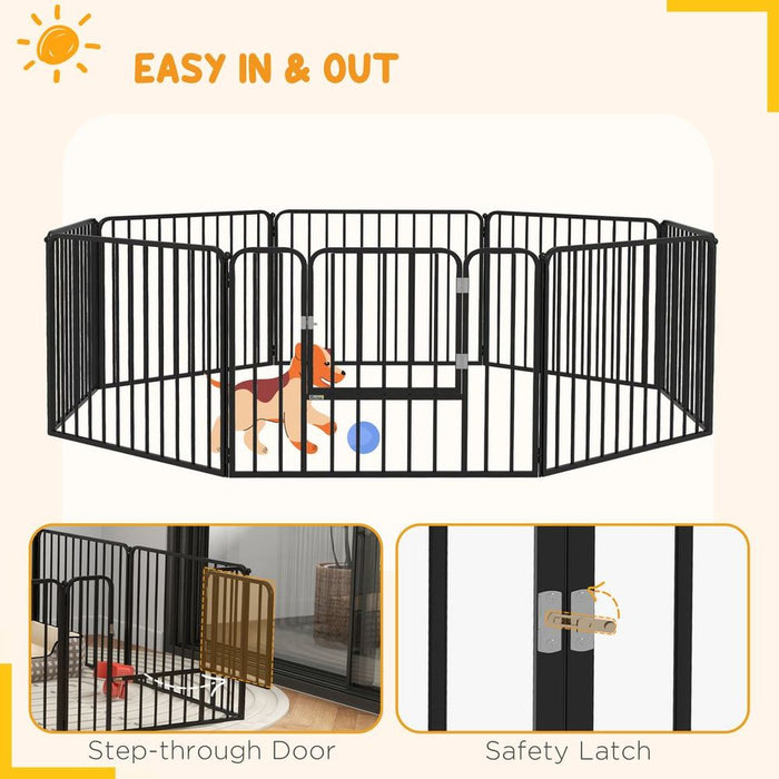 PawHut 60cm 8-Panel Heavy-Duty Dog Playpen - Secure Haven for Small Dogs