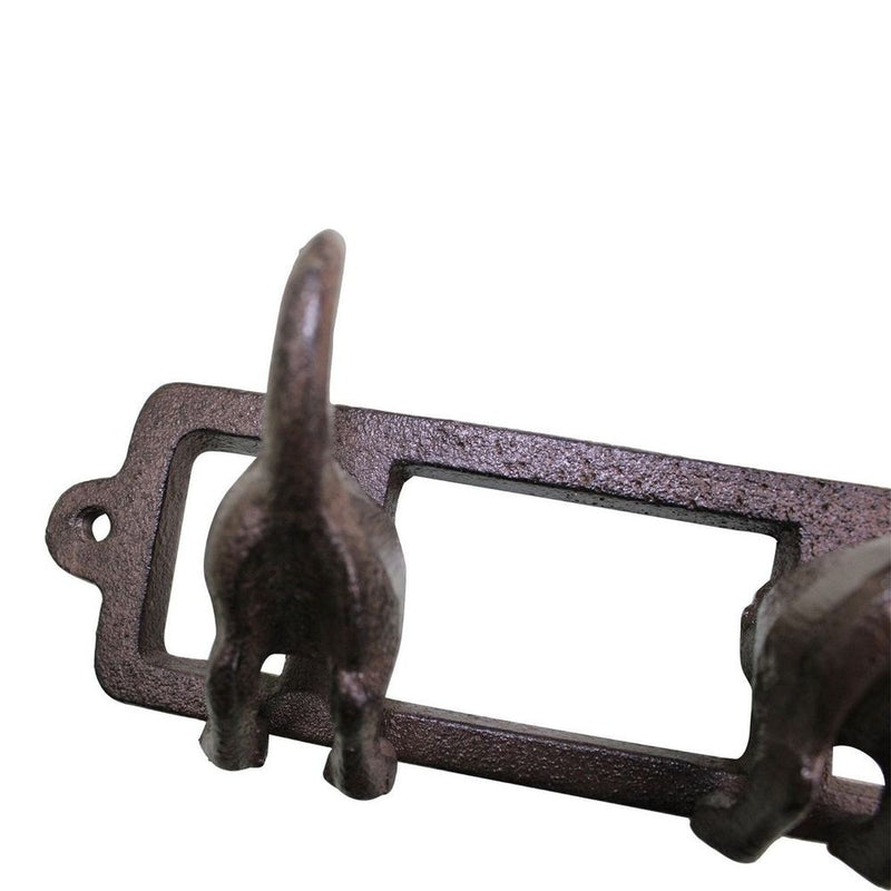 Rustic Cast Iron Wall Hooks, Dog Tail Design - Quality Metal Home Accessories