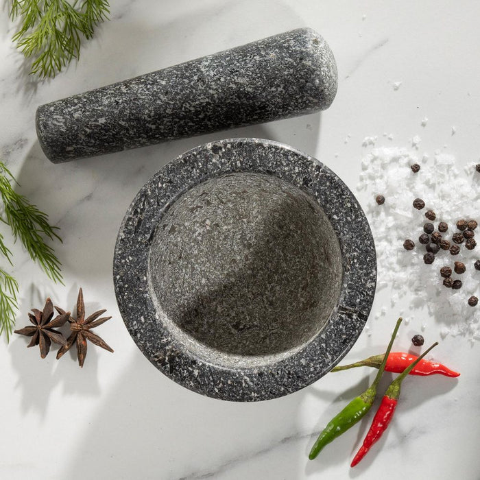 Premium Granite Pestle & Mortar Set - Grind Spices & Herbs Like a Pro!