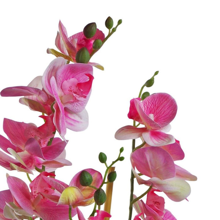 High-Quality 70cm Artificial Orchid Light Pink in Black Ceramic Planter