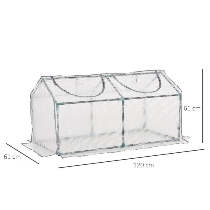 Mini Greenhouse With 2 Windows, Plant Flower Herbs Growing 120cmx60cmx60cm