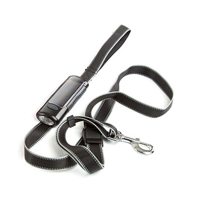 DNO Gor Pets DOG-e-Lite Reflective Flashlight Dog Leash - High Visibility, Weather-Proof in Black