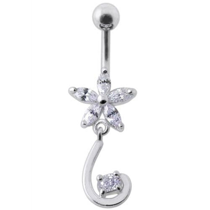 Fancy Jeweled Star Tail Dangling Belly Ring