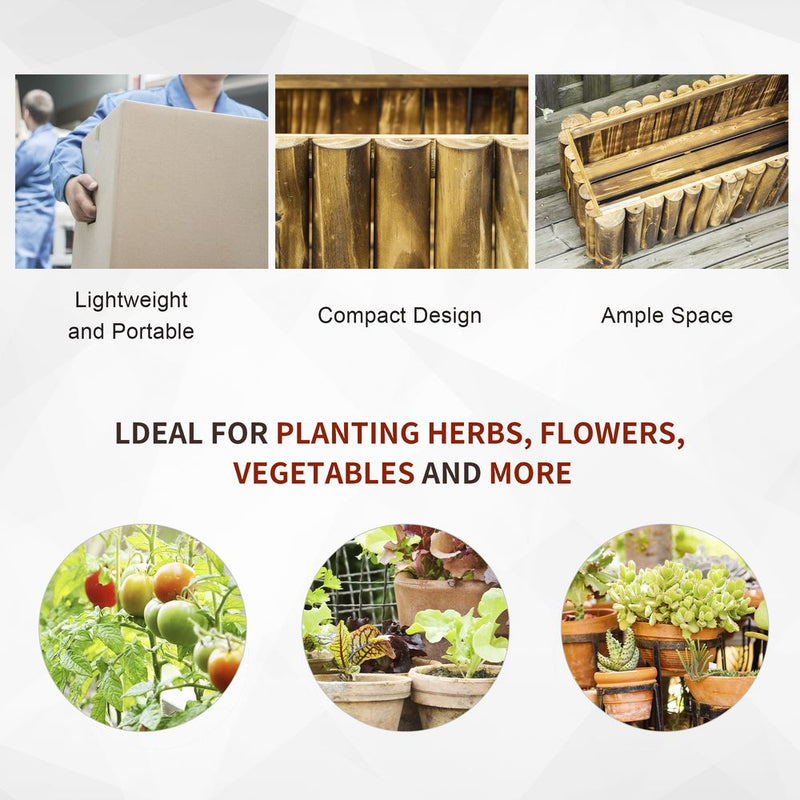 Premium Fir Wood Plant Pot - Raised Flower Bed Planter 4ft - Best Quality - Easy Assembly - Ideal for Garden Vegetables