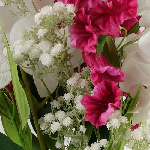 Pack of 6 x 100cm Artificial Phalaenopsis Orchid White Stem