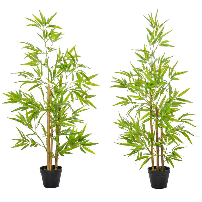 2 Artificial Bamboo Trees Decorative Plant Indoor/Outdoor 120cm