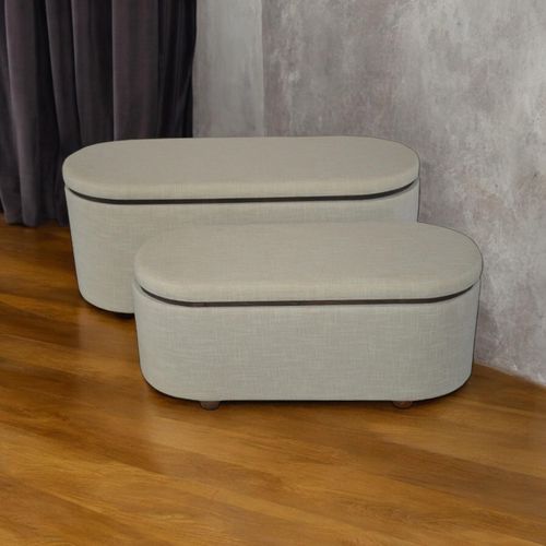 110/90CM SET 2 WOODEN OTTOMAN