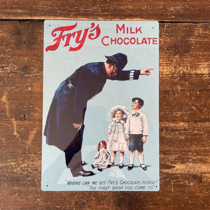 Premium Vintage Metal Sign - Retro Fry's Milk Chocolates Advertising - UK Made