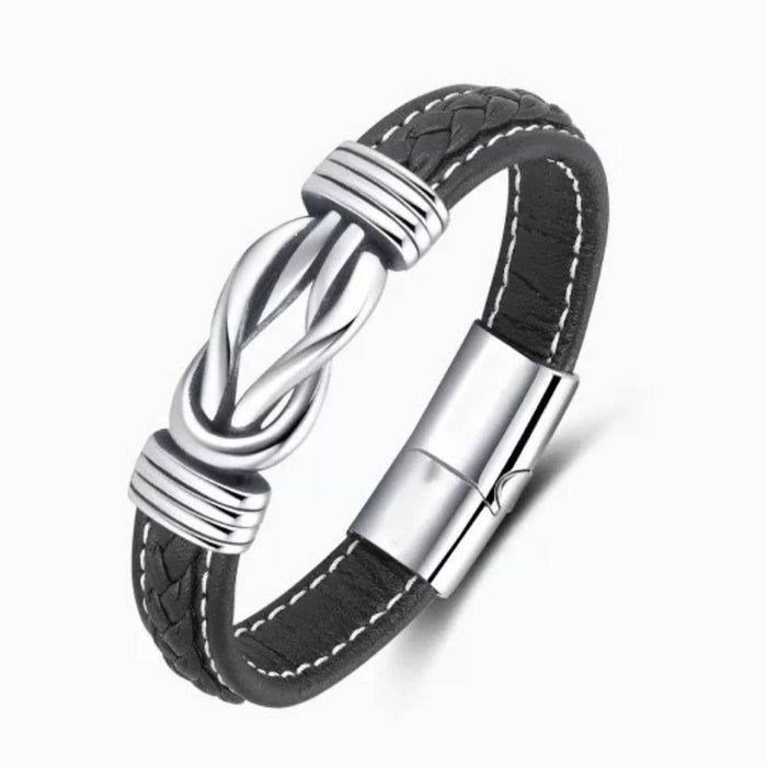 Men's Leather Infinity Bracelet | Birthday Christmas or Valentines Day Gift