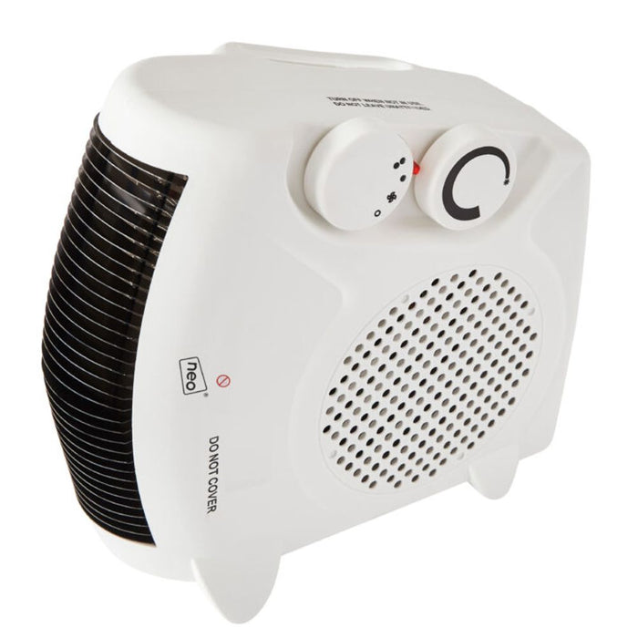 Neo White Electric Fan Heater 2000W Portable Floor or Upright