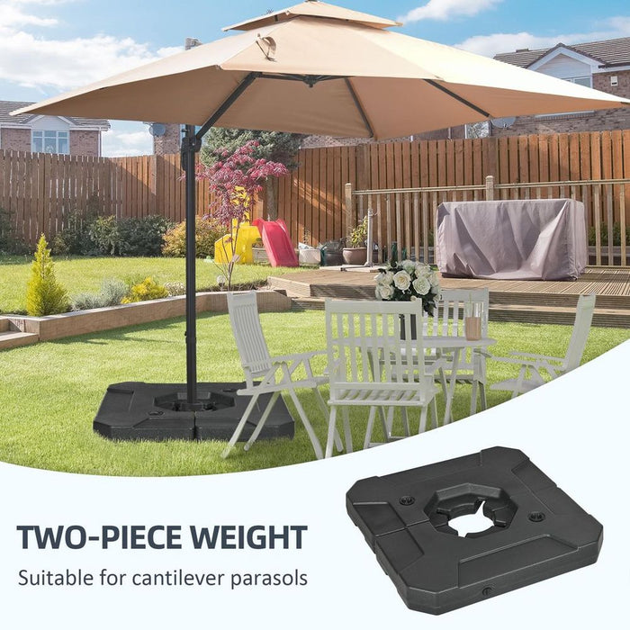 Premium Outsunny Umbrella Weights: 110kg Sand or 70kg Water Filled. Secure and Reliable Support for Cantilever Parasols