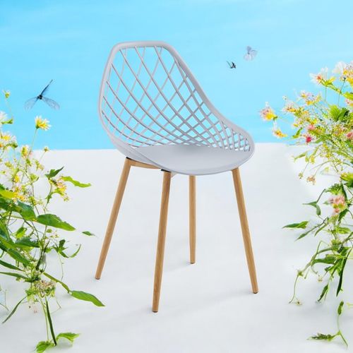 GREY  PLASTIC CHAIR METAL LEGS