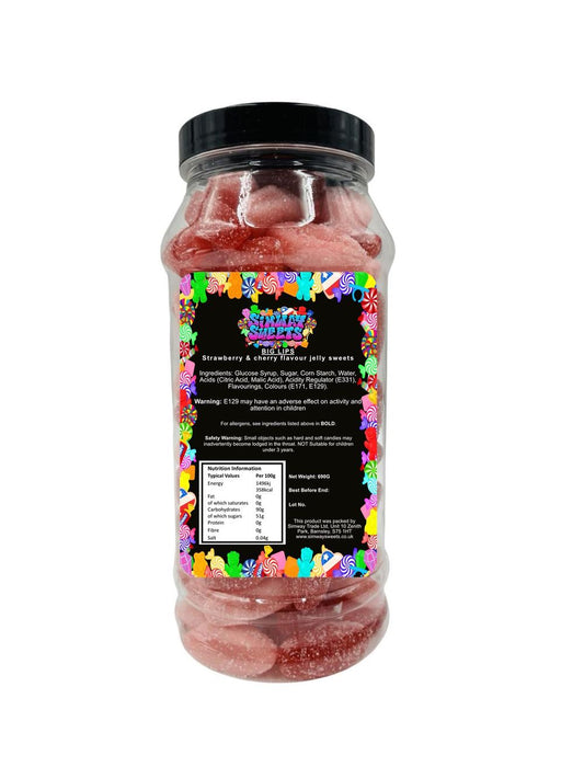 Assorted Fizzy Big Lips Retro Sweets Gift Jar - Best Quality, Fast Shipping, Yummy Treats!