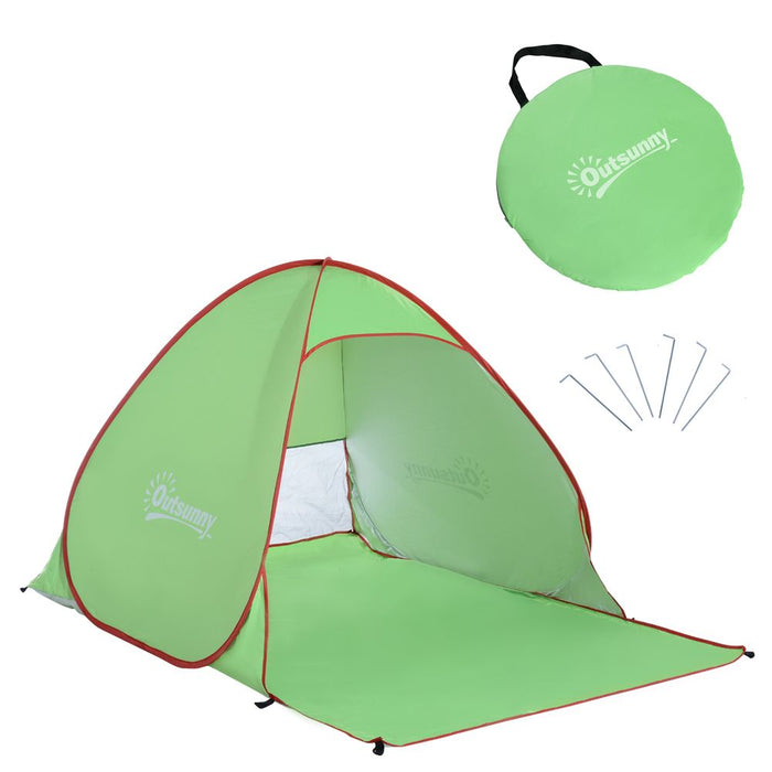 Instant Pop up Beach Tent Sun Shade Shelter, Green - Outsunny