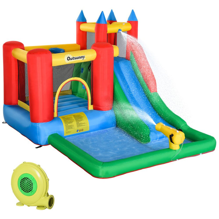 Ultimate Fun: Kids Bouncy Castle with Slide, Water Pool, Climbing Wall & Trampoline - Top Quality!