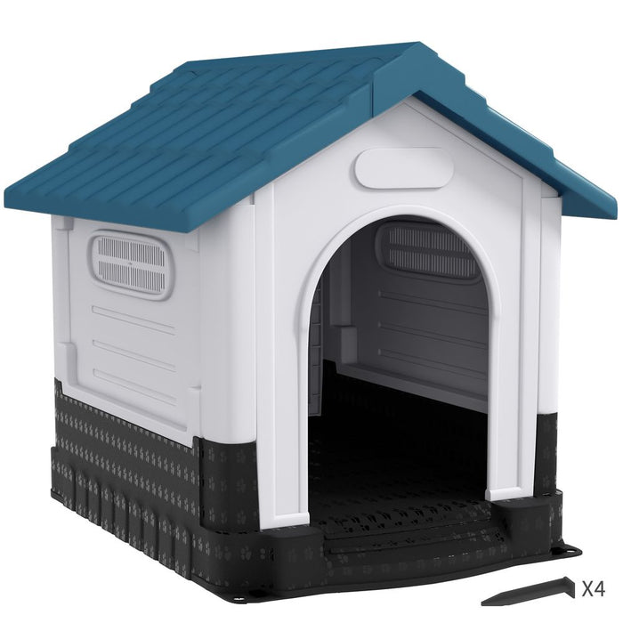 PawHut Dog Kennel for Outside, for M and L Dogs, 101 x 88 x 99cm, Blue