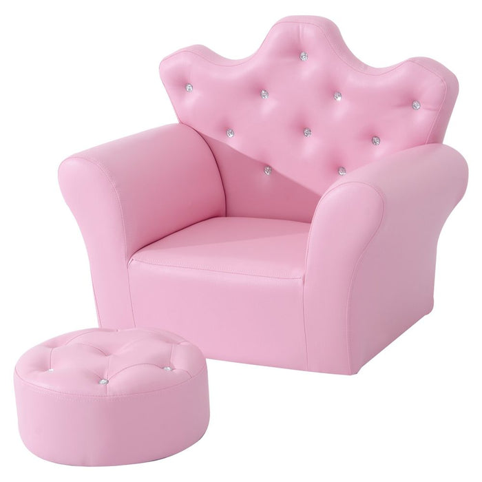 Premium Pink Kids Sofa Set - Free Footstool Included - High-Quality PU Leather - Trusted Seller