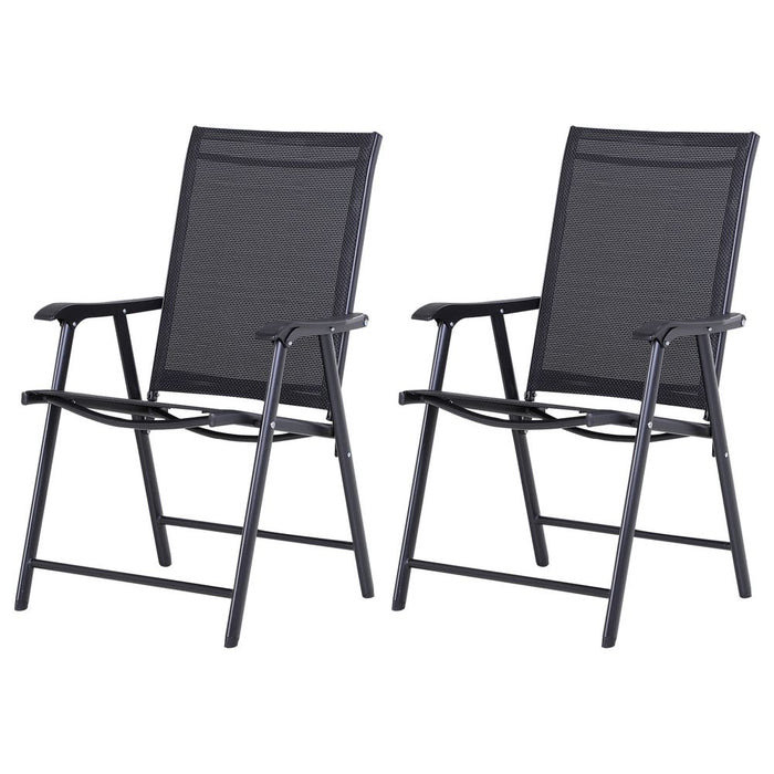 Premium 2-Piece Outdoor Patio Armchairs - Folding, Modern, Black - High-Quality Furniture - Professional Seller