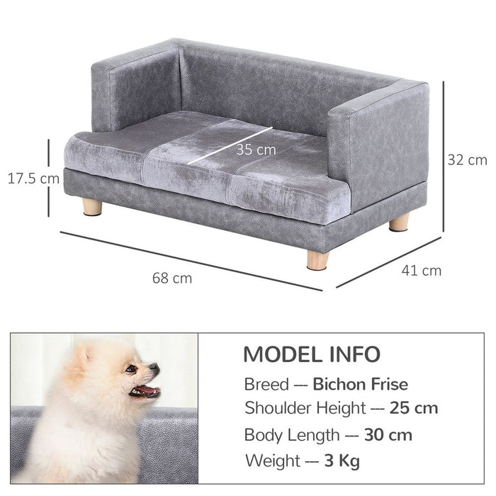 Premium Grey Dog Sofa Bed - Soft & Padded - Perfect for Small-Sized Dogs - Professional Quality