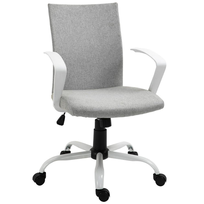 Linen Swivel Computer Desk Chair - Office Chair, Light Grey