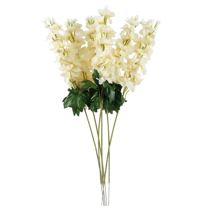 High-Quality 6pk 75cm Cream Delphinium Artificial Stems